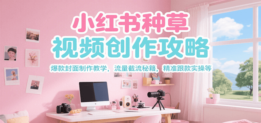 小红书种草视频创作攻略，爆款封面制作教学 ，流量截流秘籍 ，精准跟款实操等-来福网创