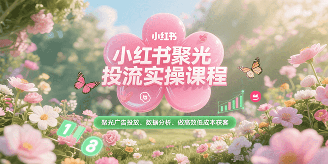 小红书聚光投流实操课程，聚光广告投放、数据分析、做高效低成本获客-来福网创