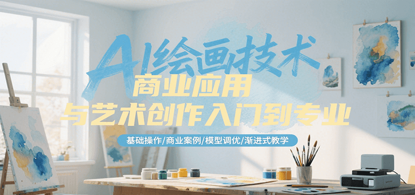 AI绘画技术商业应用与艺术创作入门到专业，基础操作/商业案例/模型调优/渐进式教学-来福网创