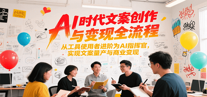 AI时代文案创作与变现全流程，从工具使用者进阶为AI指挥官，实现文案量产与商业变现-来福网创