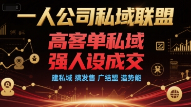 一人公司私域联盟，高客单私域，强人设成交，建私域 搞发售 广结盟 造势能-来福网创