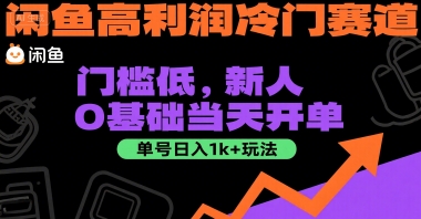 闲鱼高利润冷门赛道：门槛低，新人0基础当天开单，单号日入1k+玩法【揭秘】-来福网创
