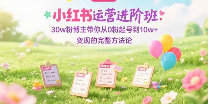 （15318期）小红书运营进阶班：30w粉博主带你从0粉起号到10w+变现的完整方法论-来福网创