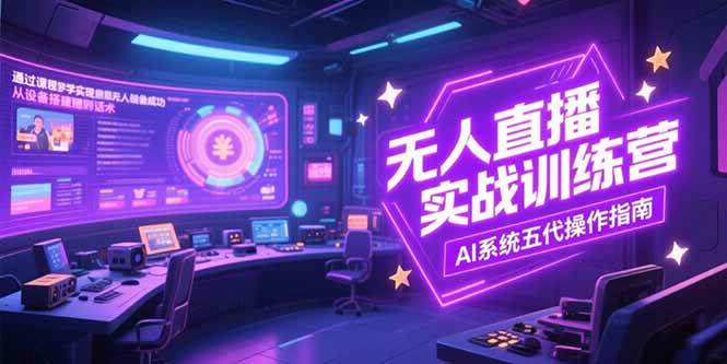 （15315期）无人直播实操训练营，从设备搭建到话术，AI系统五代操作指南(7月更新)-来福网创