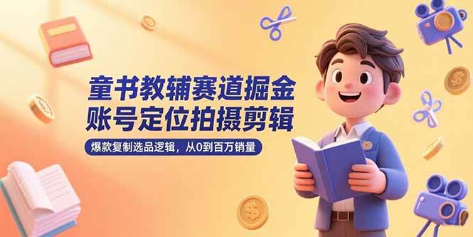 （15326期）童书教辅赛道掘金，账号定位拍摄剪辑，爆款复制选品逻辑，从0到百万销量-来福网创