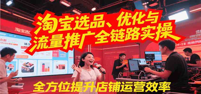 淘宝选品、优化与流量推广全链路实操，全面提升店铺运营效率-来福网创
