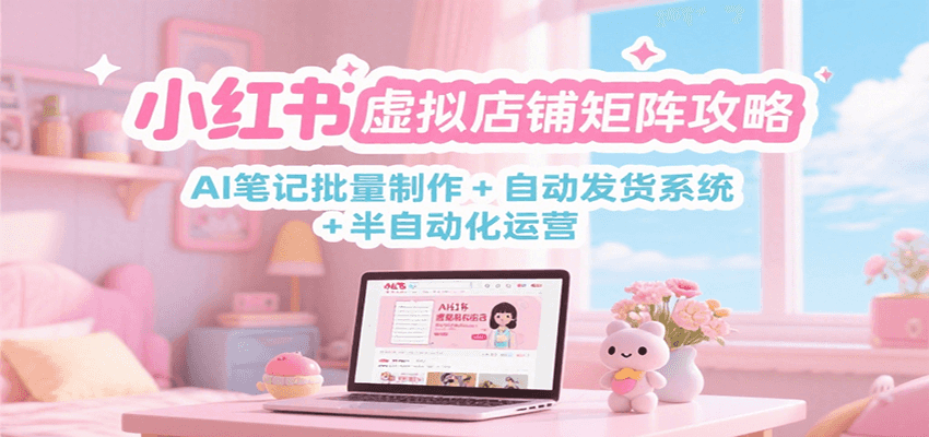 小红书虚拟店铺矩阵攻略：AI笔记批量制作 + 自动发货系统 + 半自动化运营-来福网创