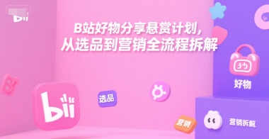 B站好物分享悬赏计划，从选品到营销全流程拆解-来福网创