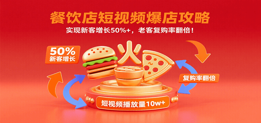 餐饮店短视频爆店攻略：实现新客增长50%+，老客复购率翻倍！-来福网创
