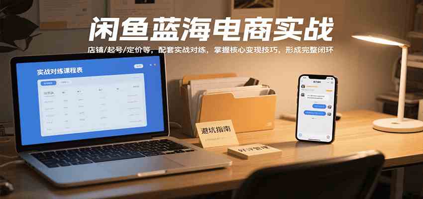 闲鱼蓝海电商实战，涵盖店铺、起号、定价等，配套实战对练，掌握核心变现技巧-来福网创