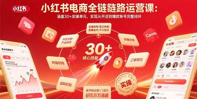 （15751期）小红书电商全链路运营课：涵盖30+实操单元，实现从开店到爆款账号完整闭环-来福网创