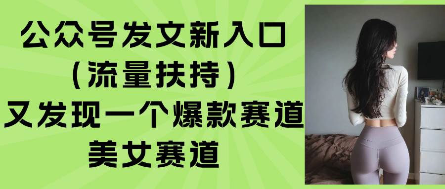 （15781期）公众号发文新入口（流量扶持），又发现一个爆款赛道：美女赛道-来福网创