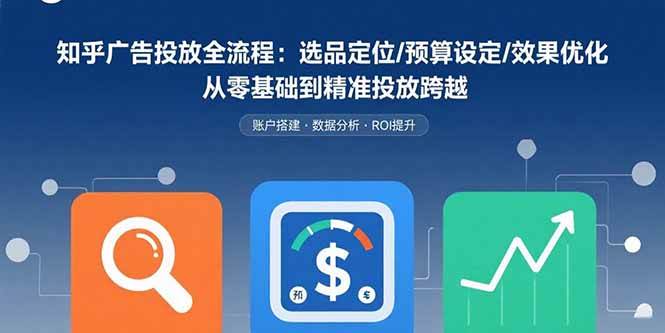 （15774期）知乎广告投放全流程：选品定位/预算设定/效果优化 从零基础到精准投放跨越-来福网创