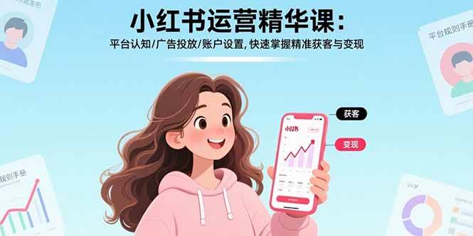 （15795期）小红书运营精华课：平台认知/广告投放/账户设置,快速掌握精准获客与变现-来福网创