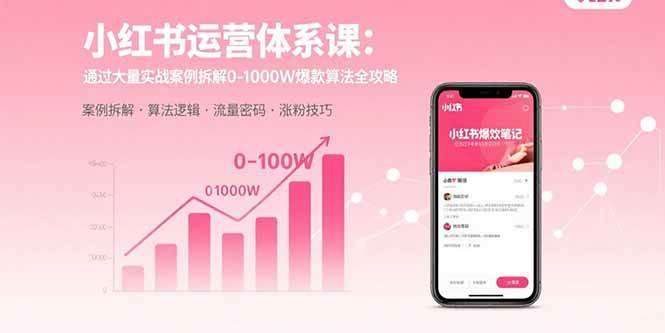 （15792期）小红书运营体系课：通过大量实战案例拆解0-1000W爆款算法全攻略-来福网创