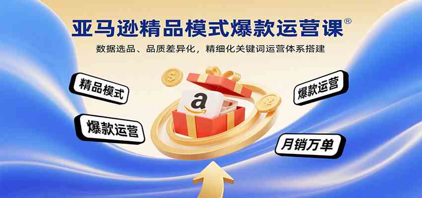 亚马逊精品模式爆款运营课：数据选品、品质差异化，精细化关键词运营体系搭建-来福网创