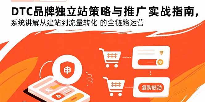 （15818期）DTC品牌独立站策略与推广实战指南，系统讲解从建站到流量转化的全链路运营-来福网创