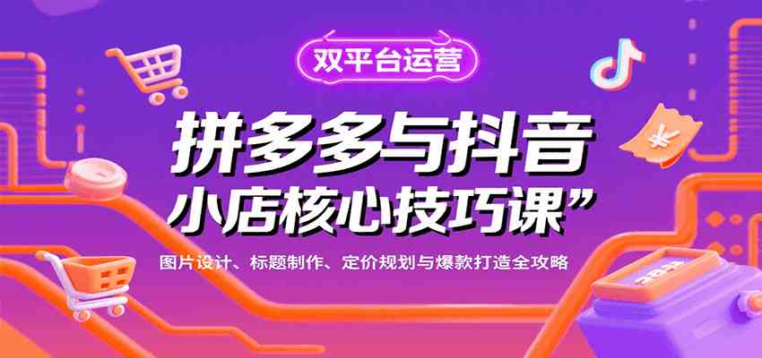 拼多多与抖音小店核心技巧课，图片设计、标题制作、定价规划与爆款打造全攻略-来福网创