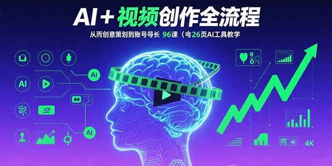 （15869期）AI+短视频创作全流程：从创意策划到账号增长，96节课(含26项AI工具教学)-来福网创