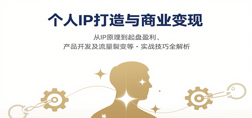 个人IP打造与商业变现，从IP原理到起盘盈利、产品开发及流量裂变等实战技巧全解析-来福网创