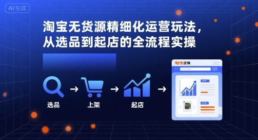 淘宝无货源精细化运营玩法，从选品到起店的全流程实操-来福网创