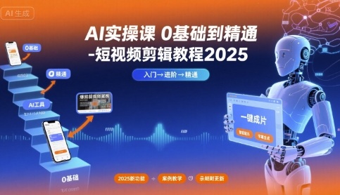 AI实操课0基础到精通-短视频剪辑教程2025-来福网创