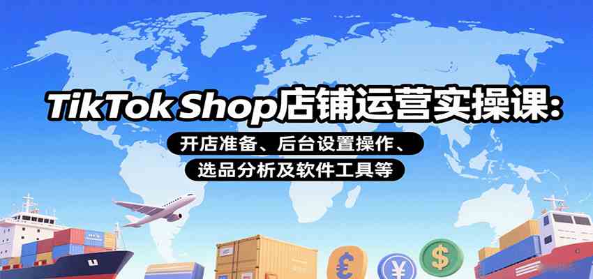 TikTok Shop店铺运营实操课：开店准备、后台设置操作、选品分析及软件工具等-来福网创