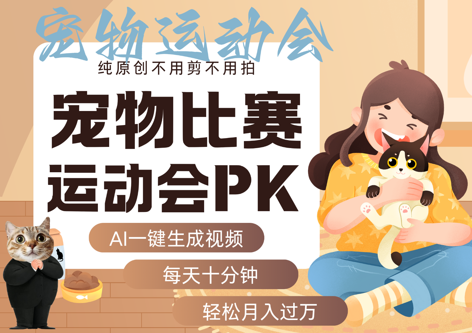 AI萌宠运动员跳水 射击  篮球  足球比赛   每天十分钟 附详细提示词文案库  代替做…-来福网创