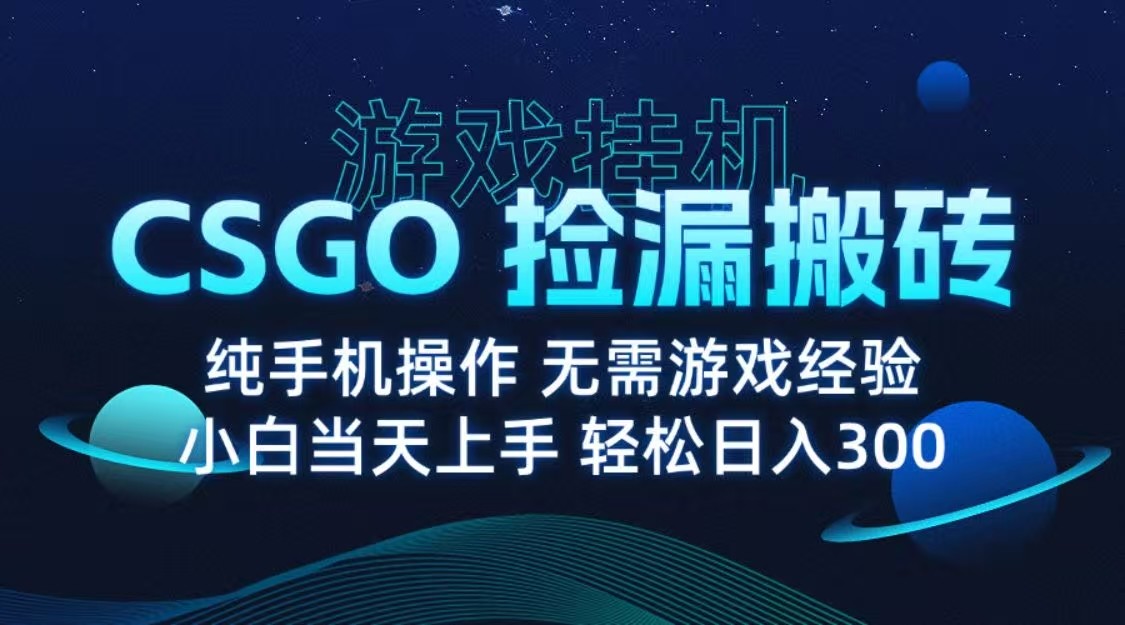 9月最新游戏搬砖，CSGO纯挂机，不需要玩游戏，实现真挂机，月入1W+-来福网创
