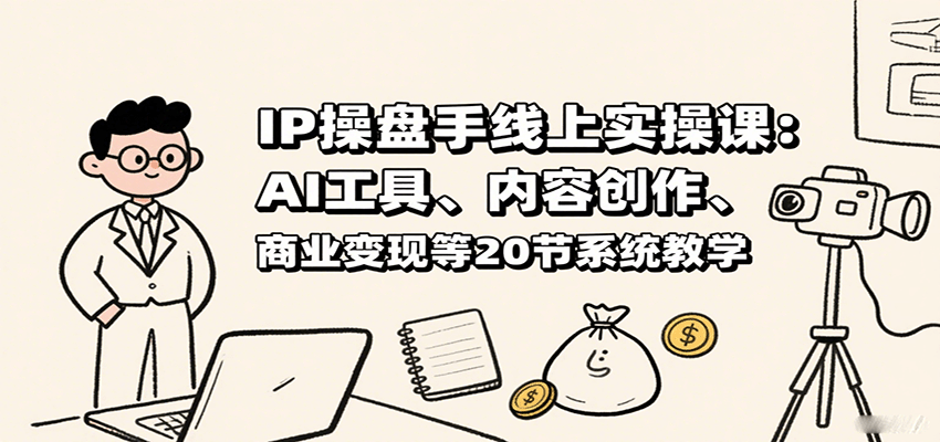 IP操盘手线上实操课：AI工具、内容创作、商业变现等20节系统教学-来福网创