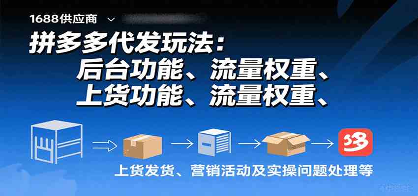 拼多多代发玩法：后台功能、流量权重、上货发货、营销活动及实操问题处理等-来福网创