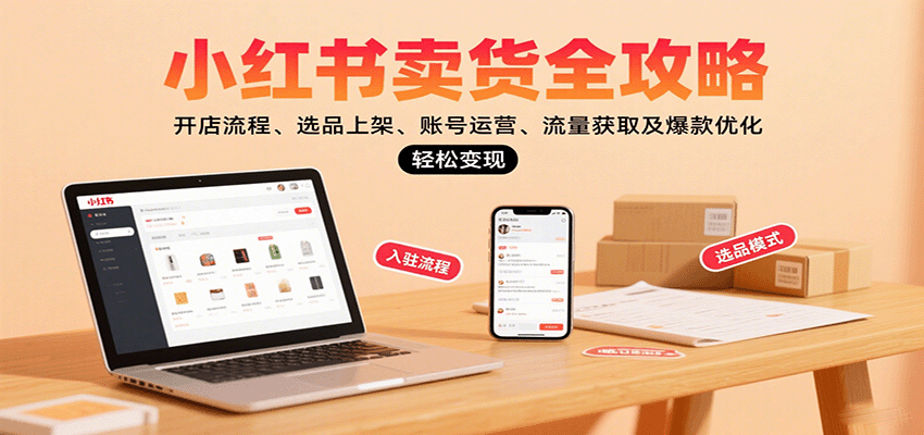 小红书卖货全攻略：开店流程、选品上架、账号运营、流量获取及爆款优化，轻松变现-来福网创