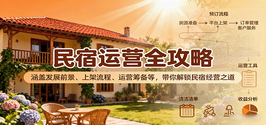 民宿运营全攻略：涵盖发展前景、上架流程、运营筹备等，带你解锁民宿经营之道-来福网创