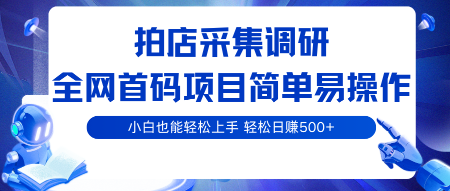 拍店采集调研，全网首码项目，简单易操作， 小白也能轻松上手，轻松日赚500+-来福网创