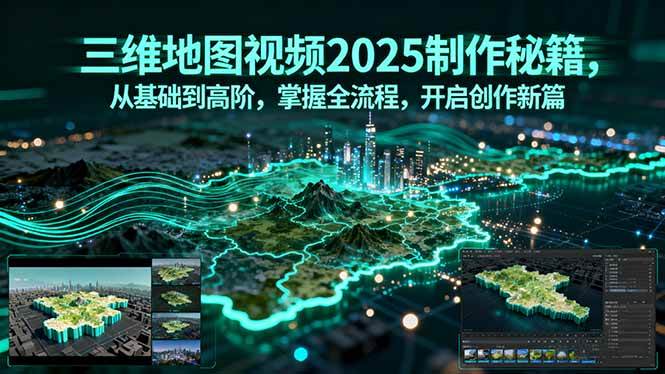 （15983期）三维地图视频2025制作秘籍，从基础到高阶，掌握全流程，开启创作新篇-来福网创