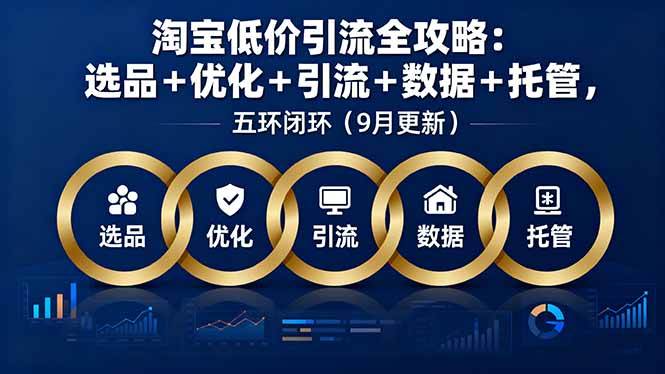 （16009期）淘宝低价引流全攻略：选品＋优化＋引流＋数据＋托管，五环闭环（9月更新）-来福网创