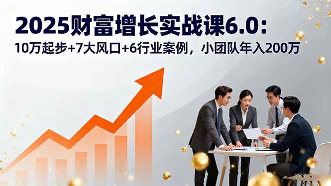 （16004期）2025财富增长实战课6.0：10万起步+7大风口+6行业案例，小团队年入200万-来福网创
