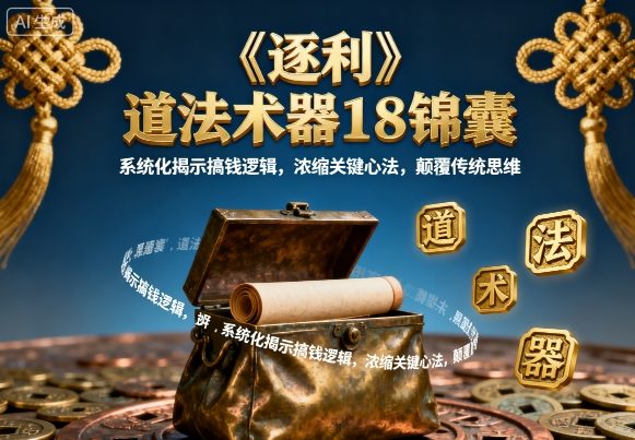 《逐利》道法术器18锦囊，系统化揭示搞钱逻辑，浓缩关键心法，颠覆传统思维-来福网创