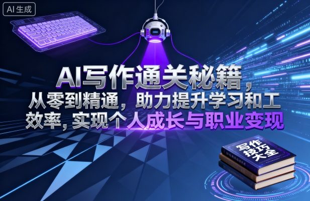 AI写作通关秘籍，从零到精通，助力提升学习和工作效率，实现个人成长与职业变现-来福网创