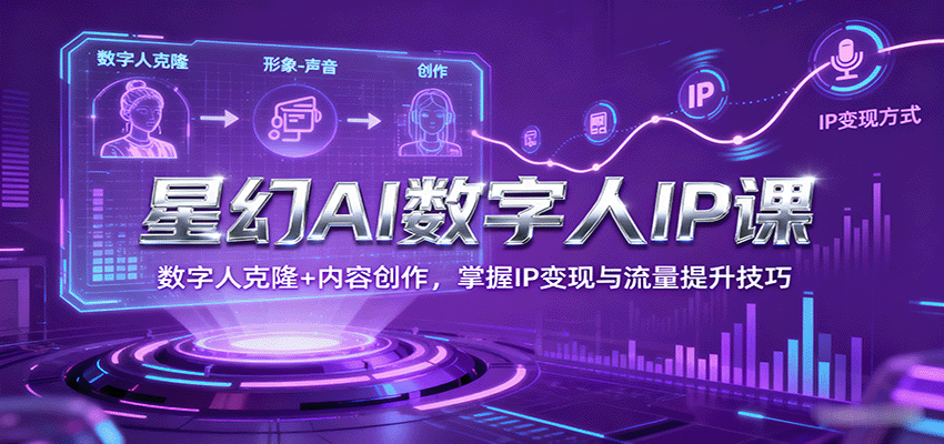 星幻AI数字人IP课，数字人克隆+内容创作，掌握IP变现与流量提升技巧-来福网创