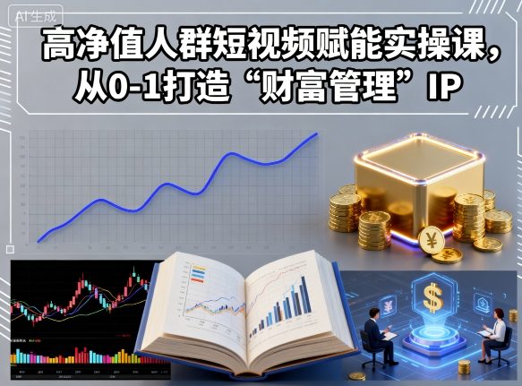 高净值人群短视频赋能实操课，从0-1打造“财富管理”IP-来福网创