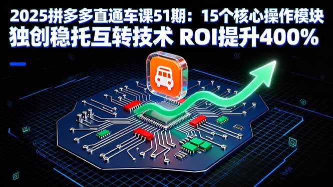 （16020期）2025拼多多直通车课51期：15个核心操作模块 独创稳托互转技术 ROI提升400%-来福网创