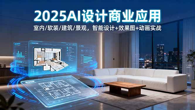 （16052期）2025AI设计商业应用：室内/软装/建筑/景观，智能设计+效果图+动画实战-来福网创