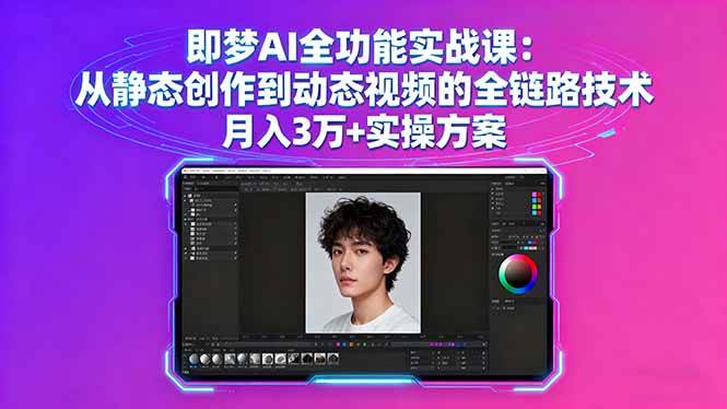 （16053期）即梦AI全功能实战课：从静态创作到动态视频的全链路技术 月入3万+实操方案-来福网创