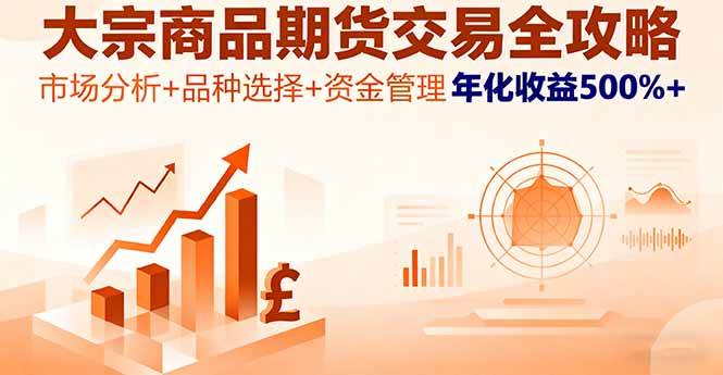 （16083期）大宗商品期货交易全攻略，市场分析+品种选择+资金管理，年化收益500%+-来福网创