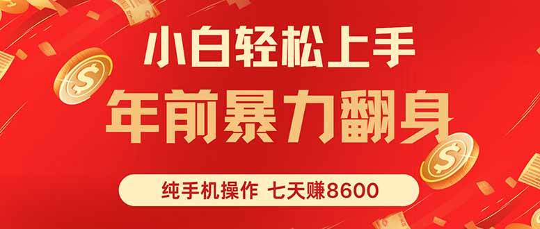 （16080期）七天狂赚8600，小白纯手机操作，日入1000+-来福网创