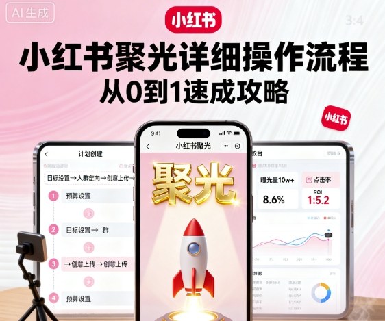 小红书聚光详细操作流程，小红书聚光从0到1速成攻略-来福网创