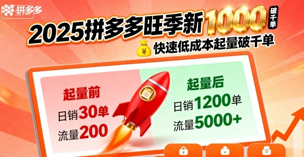 2025拼多多旺季新老店铺——快速低成本起量破千单-来福网创
