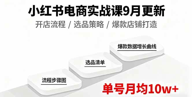 （16120期）小红书电商实战课9月更新，开店流程/选品策略/爆款店铺打造，单号月均10w+-来福网创