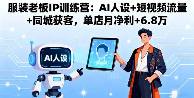 （16117期）服装老板IP训练营：AI人设+短视频流量+同城获客，单店月净利+6.8万-来福网创